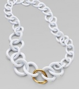 A graduated design of twisted resin links embellished with a radiant 14k goldplated center link and accents. Resin14k goldplatingLength, about 18Slip-on styleMade in USA