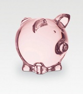 A charmingly piggy paperweight sculpted in smooth lead crystal with subtle tint. From the Pink Pig Collection 2W X 3½H Hand wash Made in France