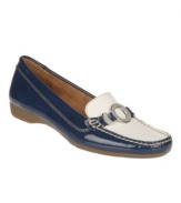 The Naturalizer Gabina flats ring true with their fun hardware decor, unique finishes and updated moccasin styling.