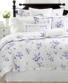 With embroidered blooms in pure white cotton, the Trousseau Violets European sham from Martha Stewart Collection tops beds off with graceful garden style.