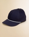 He'll have a ball in this classic baseball cap with contrasting trim.Adjustable backCottonImported