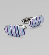 Signature stripes defines these handsomely crafted enamel cufflinks.90% copper/10% zinc1 x ½Imported