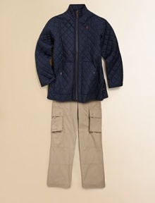 The preppy barn jacket in lightly filled, diamond-quilted microfiber is updated in a mockneck silhouette for a modern look and superior warmth.MockneckLong raglan sleevesFull front zipPatch pockets with snap closurePolyesterMachine washImported The preppy barn jacket in lightly filled, diamond-quilted microfiber is updated in a mockneck silhouette for a modern look and superior warmth.MockneckLong raglan sleevesFull front zipPatch pockets with snap closurePolyesterMachine washImported