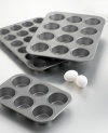 Pop 'em out of the molds and into your mouth with this 6-cup muffin pan! Features include nonstick interiors and exteriors for easy cleaning, no-hassle food release and optimum baking performance. Reinforced nonstick surface also offers long-lasting durability. Constructed of aluminized steel to resist rusting. Rolled edges are reinforced with tinned steel wire for added strength. Oven safe to 450 degrees. Lifetime warranty. Model BW5006.