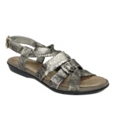 Wrapped up in comfort. Crafted with an ultra-comfortable flexible sole, these Romaine sandals by Easy Spirit take everyday style to a new, chic level.
