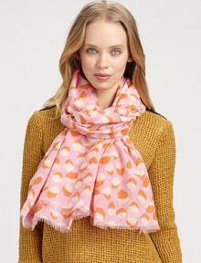 Luxurious silk/cotton puff print is generous enough to wrap and tie so many ways.70% cotton/30% silkAbout 40 x 80Eyelash fringeDry cleanImported Luxurious silk/cotton puff print is generous enough to wrap and tie so many ways.70% cotton/30% silkAbout 40 x 80Eyelash fringeDry cleanImported