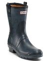 The classic Hunter rain boot, in tough waterproof rubber, with pull tabs on either side for an easy on/off.