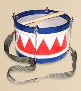 Little drummer boys and girls can rehearse on a real, tunable drum made just their size. Includes drum, sticks and adjustable strap For ages 3 and up 8W X 9D X 5H Imported