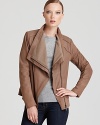 A new Elie Tahari buttery-soft leather jacket with a chic, cropped silhouette demands your attention.