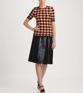A soft,cotton pullover style, knit in a signature, tribal-inspired diamond pattern.Jewel necklineShort sleevesSolid trim at neckline, cuffs and hem93% cotton/7% polyamideDry cleanMade in ItalyModel shown is 5'11 (180cm) wearing US size 4. 