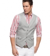 Need a quick style upgrade? Pair this vest from INC International Concepts with a woven shirt and jeans and you are set for style.