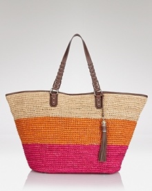 Say aloha to your new beach bag. In tropical toned raffia, Rafe New York's large tote is prime for your sunbathing essentials -- whether by the pool or in Polynesia. Say aloha to your new beach bag. In tropical toned raffia, Rafe New York's large tote is prime for your sunbathing essentials -- whether by the pool or in Polynesia.