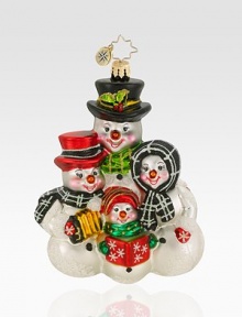 EXCLUSIVELY AT SAKS. Featuring a frosty troupe of carolers rendered in gorgeous glittered glass, this charming European ornament makes a sparkling addition to the tree.Mouthblown, handpainted glass 5¼ high Made in Poland