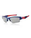 Step up to the plate and perform in these Chicago Cubs edition Flak Jacket sunglasses. These special edition sunglasses sport the Cubs' colors along with the team logo etched in the lower corner of the left lens. These one-of-a-kind sunglasses come with Black Iridium ® lens coating that balances light in bright sun, so nothing gets lost when you're playing with a high sky in the outfield. At home plate, you'll have the unbeatable clarity of High Definition Optics® (HDO®) matched with a permanent Hydrophobic(tm) lens coating, a smudge-resistant barrier that repels sweat, skin oils and even dust. The XLJ lens shape extends coverage at the sides, and patented XYZ Optics® maximizes peripheral vision.