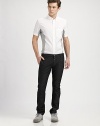 EXCLUSIVELY AT SAKS. Slim-fitting and sophisticated, crafted in luxurious Italian cotton.Flat front styleZip frontSide slash pocketsInseam, about 32CottonDry cleanMade in Italy