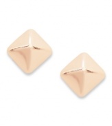 Elevated elegance. Studio Silver's pyramid stud earrings, set in 18k rose gold over sterling silver, bring a bit of panache to any occasion. Approximate diameter: 1/4 inch.