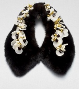 Add a touch of luxury to any look with this mixed-media accented mink collar. Swarovski crystal, acrylic, resin, cow horn and brass accentsHook and eye closureFully linedSpecialist dry cleanMade in Italy Fur origin: Finland