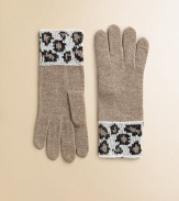 Wildly chic gloves in a wool blend, styled with leopard-print trim and a touch of cashmere for the fashionista in your life. Polyester/nylon/wool/angora/cashmereHand washImported