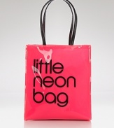 Charge it! This season we've updated our signature shopping bag in an electric hue. It's a bright little statement.