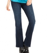 Get a cute, curve-hugging fit from Calvin Klein Jeans with these classic petite bootcut jeans.