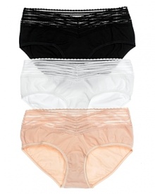 A hipster that provides coverage while creating an element of sexiness. In basic colors with a beautiful sheer lace waistband and lace trim at legs. Cotton gusset. A hipster that provides coverage while creating an element of sexiness. In basic colors with a beautiful sheer lace waistband and lace trim at legs. Cotton gusset.
