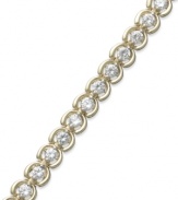 Light up the night. This half-moon bracelet features full-cut diamonds (3 ct. t.w.) for a look that's truly elegant. Set in 14k gold. Approximate length: 7-1/4 inches.