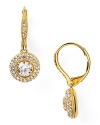 Nadri Pave Framed Leverback Drop Earrings