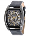 Watch time fly with this stylish automatic watch from Kenneth Cole New York. Highlights exposed mechanisms at the dial.