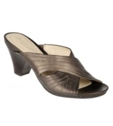 The Neveah from Naturalizer balances great style (wide crisscross straps and topstitch detailing) with superb comfort (thanks to a low, wearable heel). Made in leather, they're available in solid black or metallic colors.