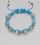 EXCLUSIVELY AT SAKS.COM. Exotic snakeskin-wrapped, lacquered wood beads are woven together with bright cotton cord and accented with gold-filled beads in this striking design.Snakeskin Wood Cotton 14k gold-filled accents Length, about 7 plus 2 extender Drawstring closure Made in USA