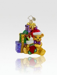 An artisan-crafted Christmas collectible in mouthblown glass, individually handpainted and glitter-dusted with one-of-a-kind charm you'll cherish forever. Tempered glass resists breakage 4 long Imported An artisan-crafted Christmas collectible in mouthblown glass, individually handpainted and glitter-dusted with one-of-a-kind charm you'll cherish forever. Tempered glass resists breakage 4 long Imported