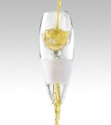 Take your whites to new heights: a sophisticated aerator provides a vigorous aeration flow, mixing just the right amount of air into your favorite vintage to enhance its character. Includes a no-drip stand and travel pouch Acrylic 6H X 2 diam. Aerator/stand; dishwasher safe Travel pouch; machine wash Imported