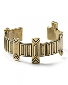 Tap this season's tribal-inspired trend with House of Harlow 1960's gold cuff. Stacked or solo, this piece makes a cool statement with a cuffed blazer and sheer blouse.