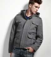 Stock your closet. This medium-weight jacket from INC International Concepts gets you set for the season.