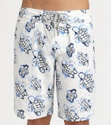 A cheerful turtle print adorns these quick-dry trunks, complete with drawstring waist for an easy-fit.Drawstring waistMesh liningPolyamideMachine washImported