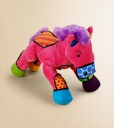 Adorned with an artful patchwork of vibrant patterns, this cheery pony will be your little one's cuddly new best friend.17W X 6.2W X 17HCottonWashable surfaceRecommended for ages 0+Imported