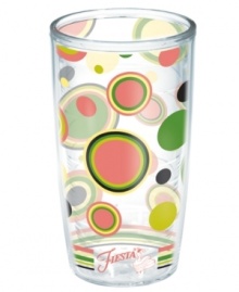 Iconic style meets brilliant design in the Fiesta Tropical Dot tumbler by Tervis Tumblers. Splashy colors pop on a practically indestructible cup that'll keep hot drinks hot and cold drinks cold. With Fiesta logo and dancer. Iconic style meets brilliant design in the Fiesta Tropical Dot tumbler by Tervis Tumblers. Splashy colors pop on a practically indestructible cup that'll keep hot drinks hot and cold drinks cold. With Fiesta logo and dancer.
