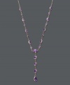 Say yes to royalty-inspired style. This rich, y-shaped necklace highlights round, oval, and pear-cut amethyst gemstones (6-1/4 ct. t.w.) in a rich 14k gold setting. Approximate length: 17 inches. Approximate drop: 1-1/2 inches.