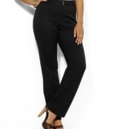 Rendered in sleek stretch cotton twill, Lauren Ralph Lauren's plus size pants channel modern sophistication in a slim-fitting silhouette with a sleek, straight leg