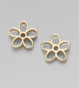 Charming daisies have cutout center and peek-a-boo petal designs. Palladium and rhodium plated Sterling silver posts Diameter, about ½ Post back Imported 