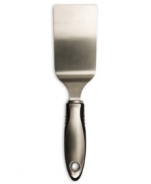 Flip lasagna, steaks and hamburger easily with this handy turner. Sleek stainless head and handle ensure durability. Flex fins on handle for comfort. Dishwasher safe. Flip lasagna, steaks and hamburger easily with this handy turner. Sleek stainless head and handle ensure durability. Flex fins on handle for comfort. Dishwasher safe.