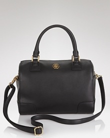 Perfectly proportioned in rich saffiano-finished leather. Tory Burch's classic satchel defines obsession with it's polished yet day-right allure. Perfectly proportioned in rich saffiano-finished leather. Tory Burch's classic satchel defines obsession with it's polished yet day-right allure.
