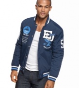 This varsity-inspired jacket from Ecko takes other outerwear to school.