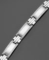 Smooth, stylish stainless steel is highlighted by the beauty of round-cut diamonds (1 ct. t.w.) on this stunning bracelet. Approximate length: 8-1/2 inches.