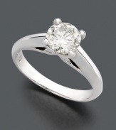 Simplicity that makes a symbolic statement. X3's round-cut, certified diamond (1-1/2 ct. t.w.) shines in an 18k white gold setting.