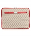 Protect your technology in style with this sleek laptop sleeve from Nine West. With contrast trim and shiny silvertone accents, this zip-around design is the perfect travel companion.