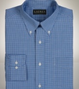 This preppy checked shirt from Lauren by Ralph Lauren adds to polish your buttoned-up look.