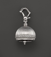 Inspired by Zen philosophy, this intricately detailed, matte finish sterling silver meditation bell from Paul Morelli jingles softly.