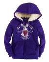 For the sporty, active set, this fleece zip hoodie boasts a faded graphic print and a sherpa-lined hood for extra warmth.