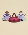 Reversible doll has two contrasting outfits in one: Beauty in a red and pink gown with organza accents flips upside down to the Beast with horns and furry feet that then reverses to a crowned Prince with rose. 11¼H X 10W X 2½D Imported Recommended for ages 2 and up